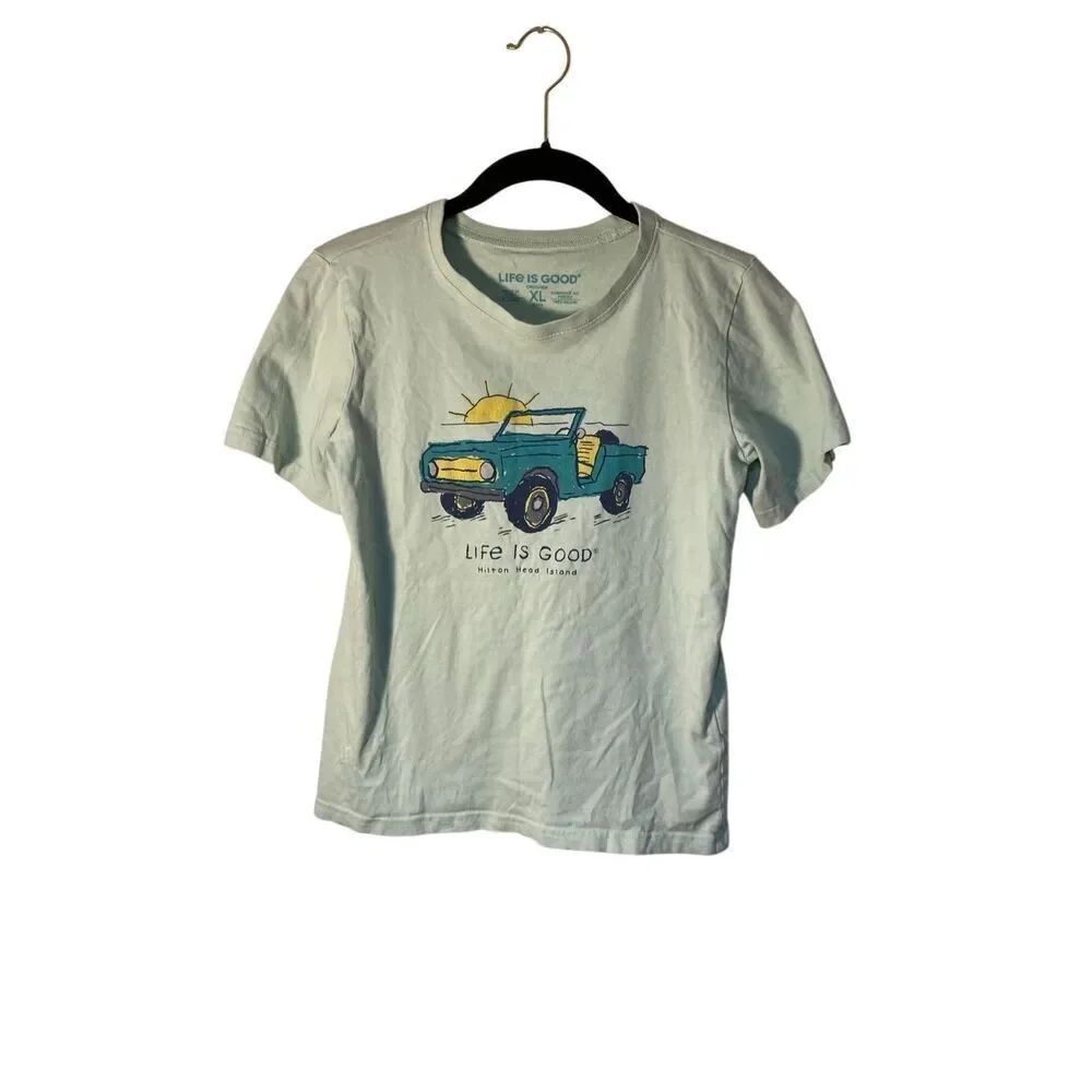 Life is good kids green Hilton head Island short sleeve tee XL